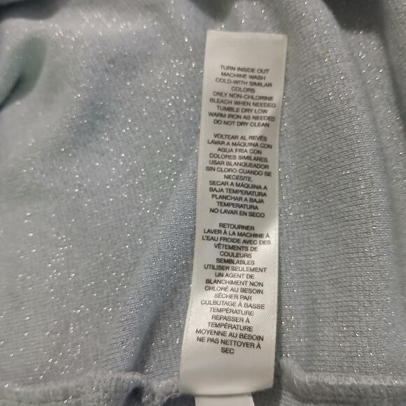 Chico's 3 Blue Shimmer long-sleeved lightweight swing sweater travel friendly - Picture 11 of 11